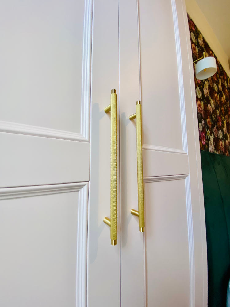 Fitted Wardrobes Plymouth - White Wardrobe With Gold Handles - James Hewitt Furniture By Design