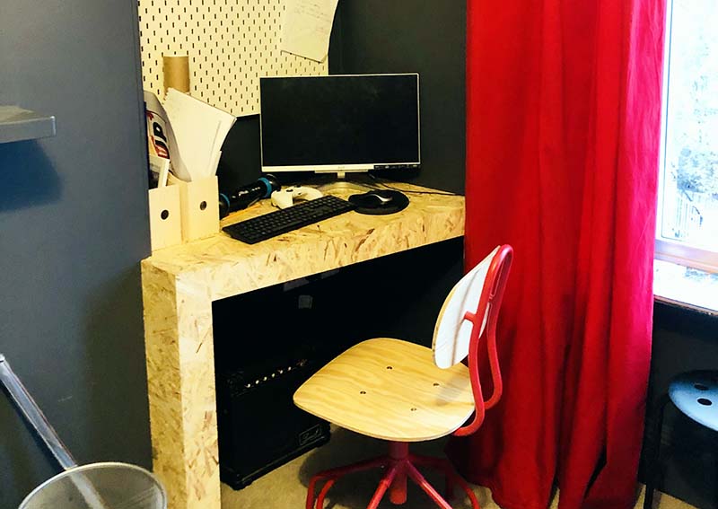 Handmade Furniture Plymouth - Office Desk In Alcove Area - James Hewitt Furniture By Design