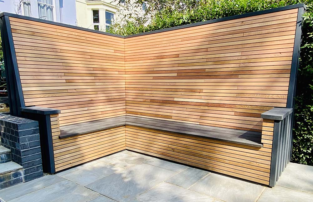 Bespoke Furniture Plymouth - Outdoor Highback Bench - James Hewitt Furniture By Design