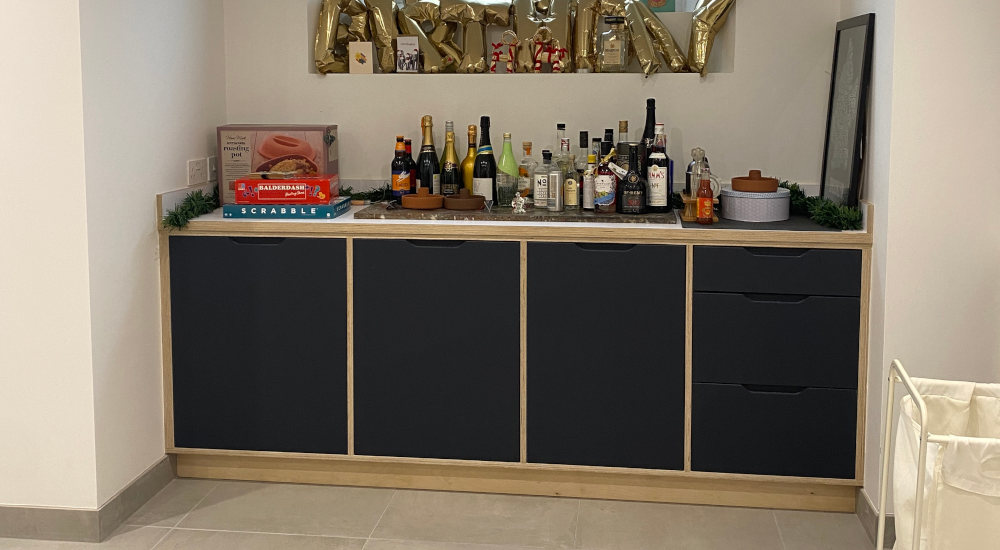 Gallery - Blue Home Bar - James Hewitt Furniture By Design