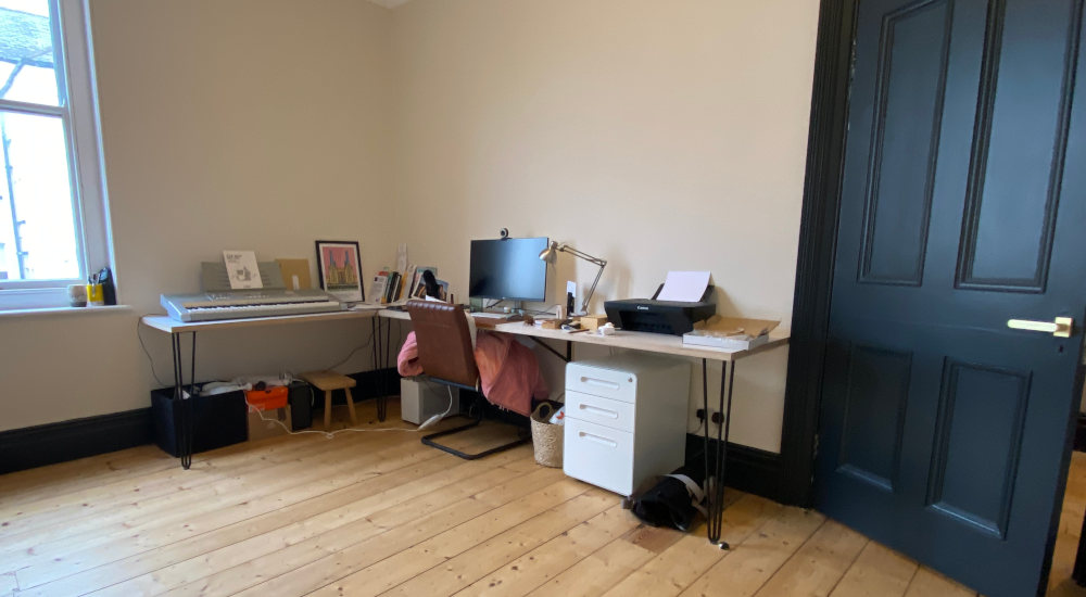 Gallery - Corner Desk For Home Office In Use - James Hewitt Furniture By Design